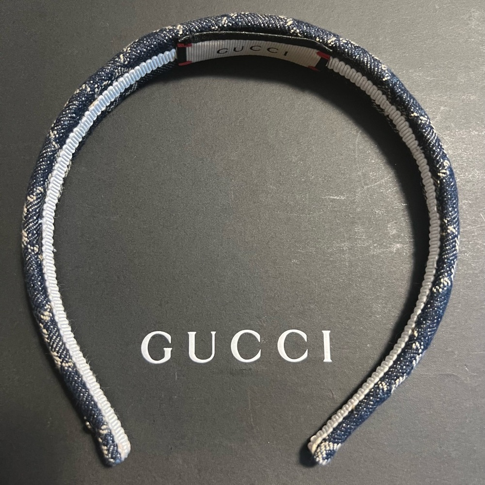 EUC Authentic Gucci GG denim headband